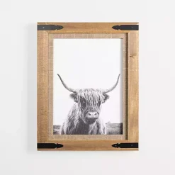 New Kirklands Home Furry Highland Cow Framed Art Print