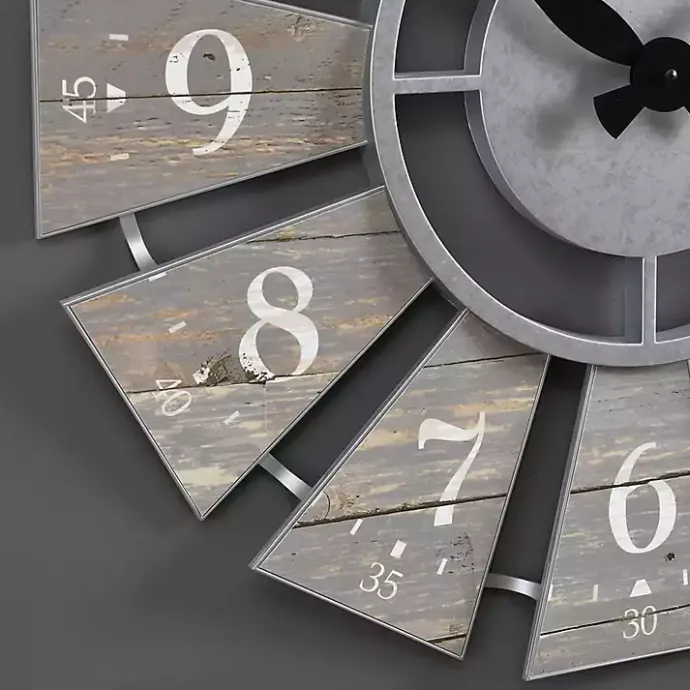 Sale Kirklands Home Galvanized Windmill Wall Clock Gray