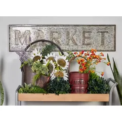 Clearance Kirklands Home Galvanized Iron Market Wall Sign Silver