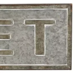 Clearance Kirklands Home Galvanized Iron Market Wall Sign Silver