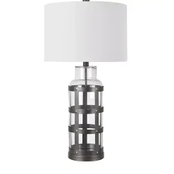 New Kirklands Home Galvanized Metal Glass Jug Table Lamp White