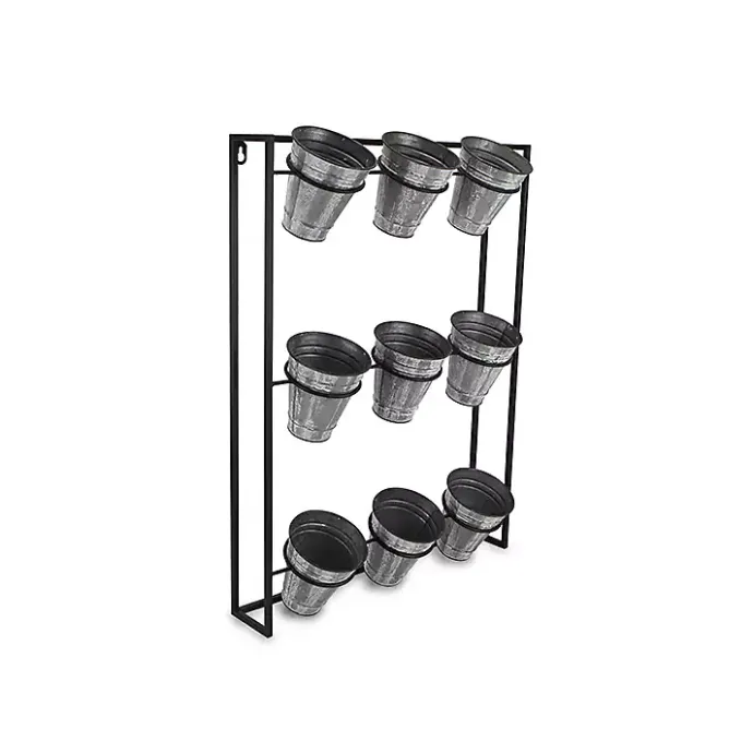 Kirklands Home Galvanized Wall Holder Planter Silver