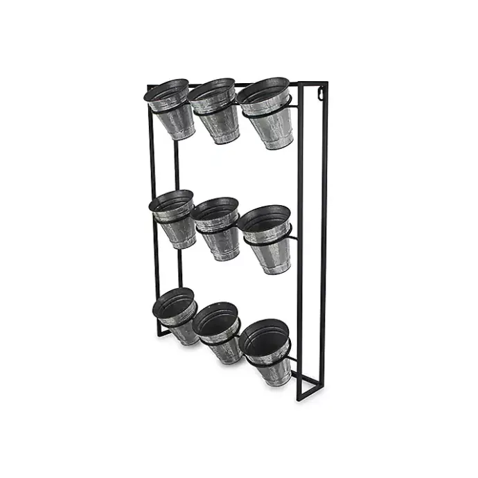 Kirklands Home Galvanized Wall Holder Planter Silver