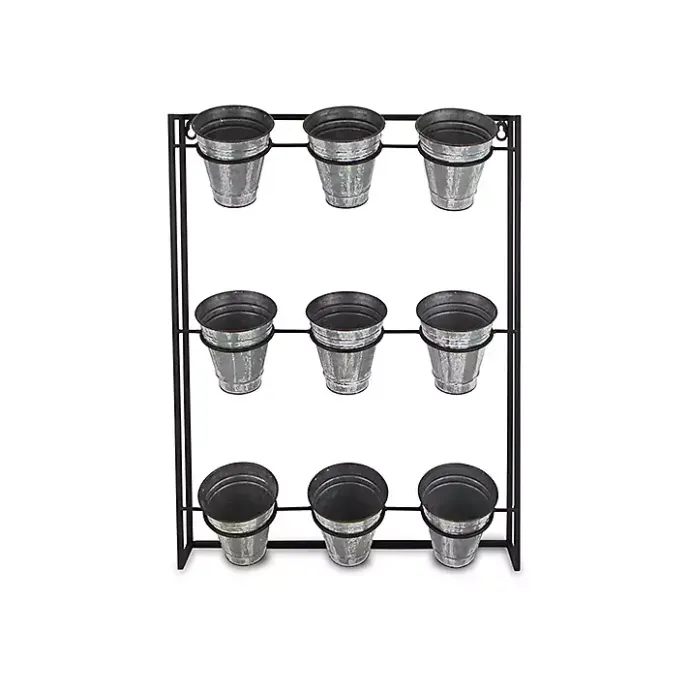 Kirklands Home Galvanized Wall Holder Planter Silver