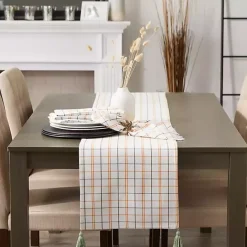 Sale Kirklands Home Gather with Pumpkin Harvest Table Runner White