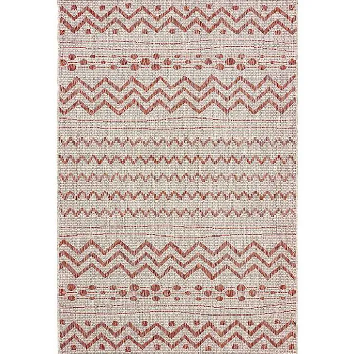 New Kirklands Home Geometric Stripe Sun Shower Outdoor Area Rug, 5x8