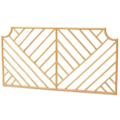 Sale Kirklands Home Geometric Weave Rat Queen Headboard Tan