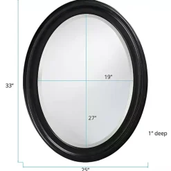 Discount Kirklands Home George Ridged Oval Wall Mirror Black