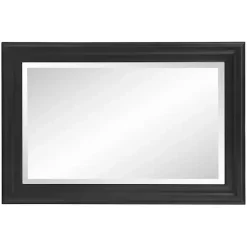 Hot Kirklands Home George Ridged Rectangular Wall Mirror Black