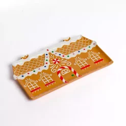 Hot Kirklands Home Gingerbread House Serving Platter Brown