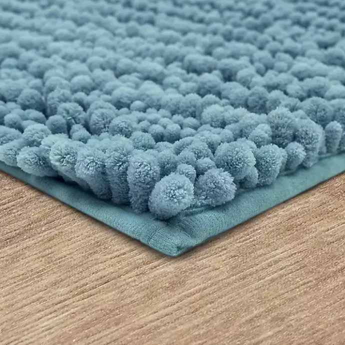 Discount Kirklands Home Glacier Lofty Pile Chenille Bath Mat, 60 in. Blue