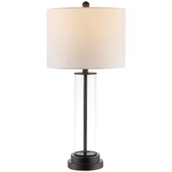 Kirklands Home Glass Column Cassian Table Lamp White