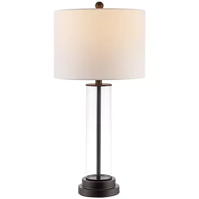 Kirklands Home Glass Column Cassian Table Lamp White