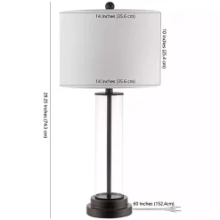 Kirklands Home Glass Column Cassian Table Lamp White