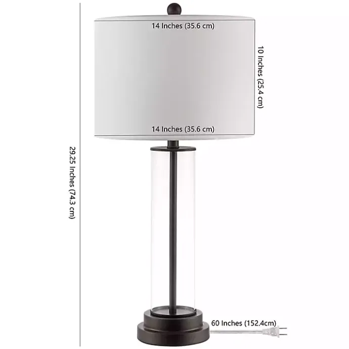 Kirklands Home Glass Column Cassian Table Lamp White