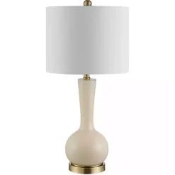 New Kirklands Home Glazed Glass Teardrop Table Lamp Ivory
