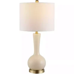 New Kirklands Home Glazed Glass Teardrop Table Lamp Ivory