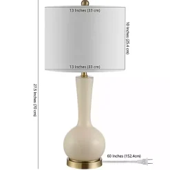 New Kirklands Home Glazed Glass Teardrop Table Lamp Ivory