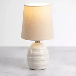 Hot Kirklands Home Glazed Ivory Stride Mini Table Lamp Tan
