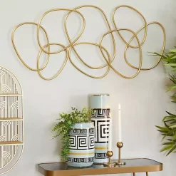 New Kirklands Home Abstract Rings Metal Wall Plaque Gold