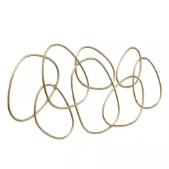 New Kirklands Home Abstract Rings Metal Wall Plaque Gold