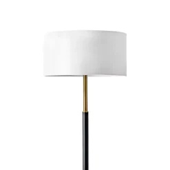 Clearance Kirklands Home Gold and Black Simple Stem Floor Lamp White