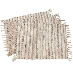 New Kirklands Home and Leather Woven Placemats, Set of 4 Gold