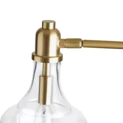Kirklands Home Gold and Marble Table Lamp with Glass Bell Shade Clear