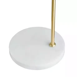 Kirklands Home Gold and Marble Table Lamp with Glass Bell Shade Clear