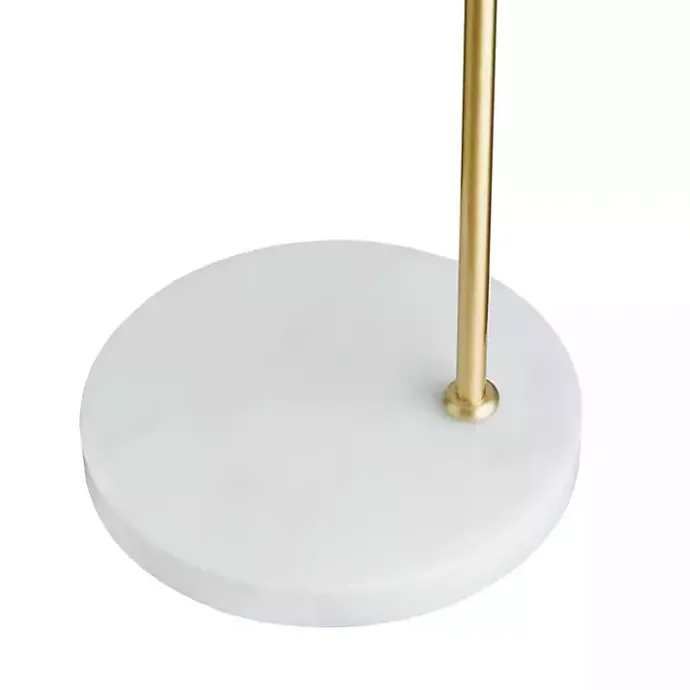 Kirklands Home Gold and Marble Table Lamp with Glass Bell Shade Clear