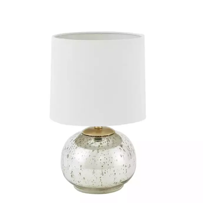 Outlet Kirklands Home Gold and Silver Mercury Glass Table Lamp White