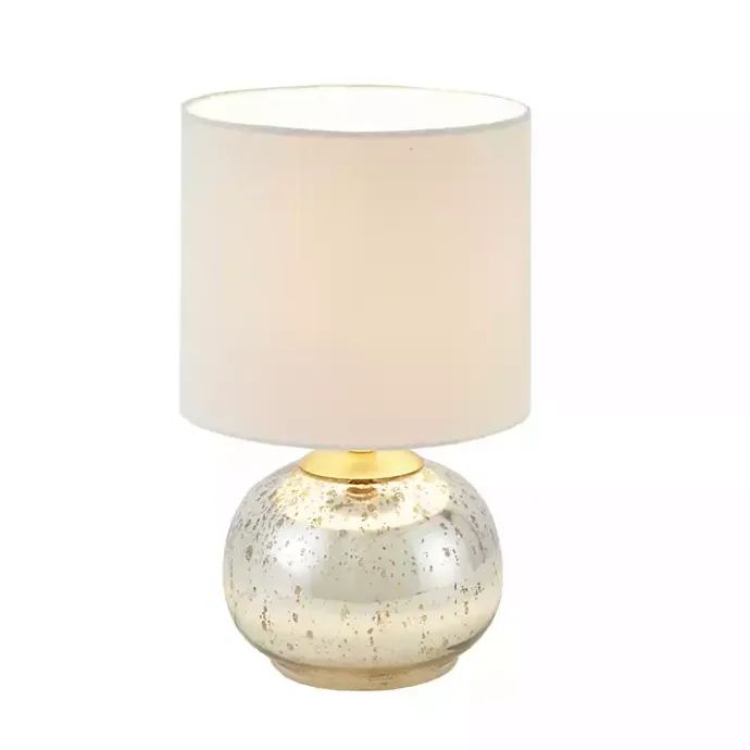 Outlet Kirklands Home Gold and Silver Mercury Glass Table Lamp White
