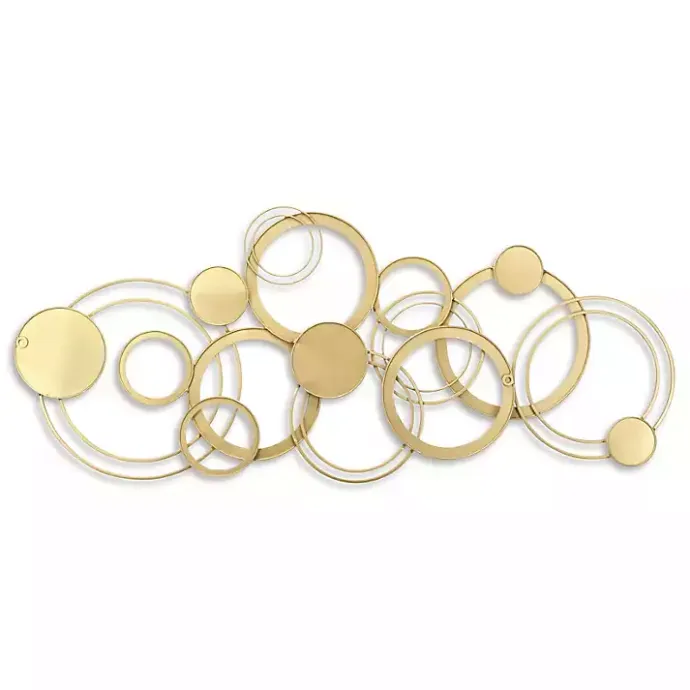 Hot Kirklands Home Gold and Silver Metal Multi Ring Wall Plaque
