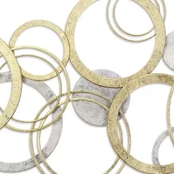 Hot Kirklands Home Gold and Silver Metal Multi Ring Wall Plaque