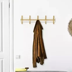 Hot Kirklands Home Gold and White 5-Hook Coat Rack