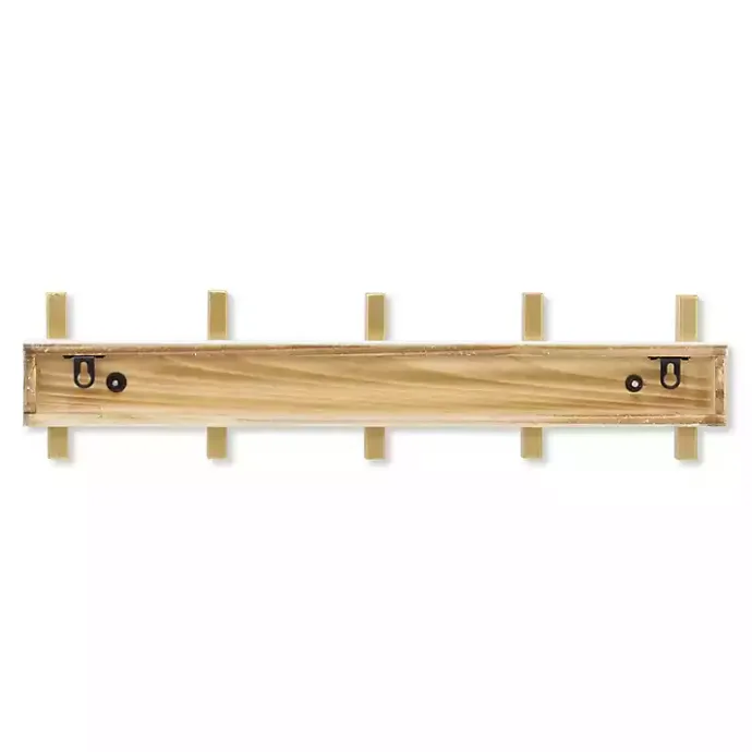 Hot Kirklands Home Gold and White 5-Hook Coat Rack