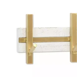 Hot Kirklands Home Gold and White 5-Hook Coat Rack