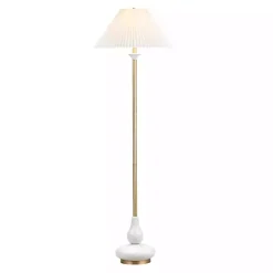 Kirklands Home Gold and Modern Floor Lamp White