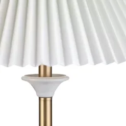 Kirklands Home Gold and Modern Floor Lamp White