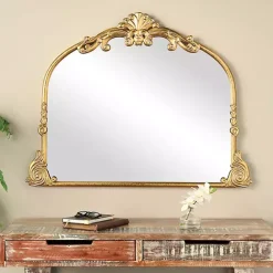 Discount Kirklands Home Gold Arched Baroque Wall Mirror