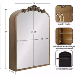 Kirklands Home Gold Arendahl Arched Mirror Jewelry Cabinet