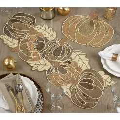 Sale Kirklands Home Gold Beaded Pumpkin Harvest Table Runner