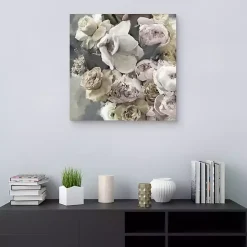 Kirklands Home Gold Blushing Blooms Canvas Art Print