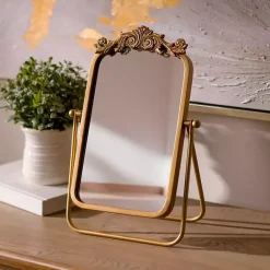 Sale Kirklands Home Gold Bordeaux Scroll Tabletop Mirror