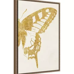 New Kirklands Home Gold Butterfly Wings Framed Canvas Art Print