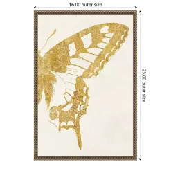 New Kirklands Home Gold Butterfly Wings Framed Canvas Art Print