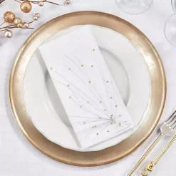 Best Kirklands Home Gold Cascading Firework Napkins, Set of 4 White