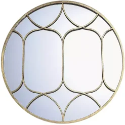 Hot Kirklands Home Gold Circular Inset Round Wall Mirror