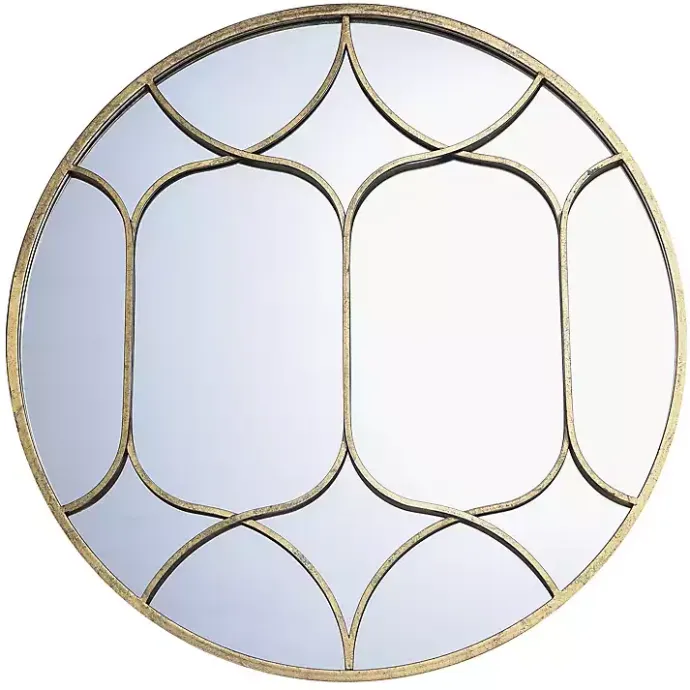 Hot Kirklands Home Gold Circular Inset Round Wall Mirror