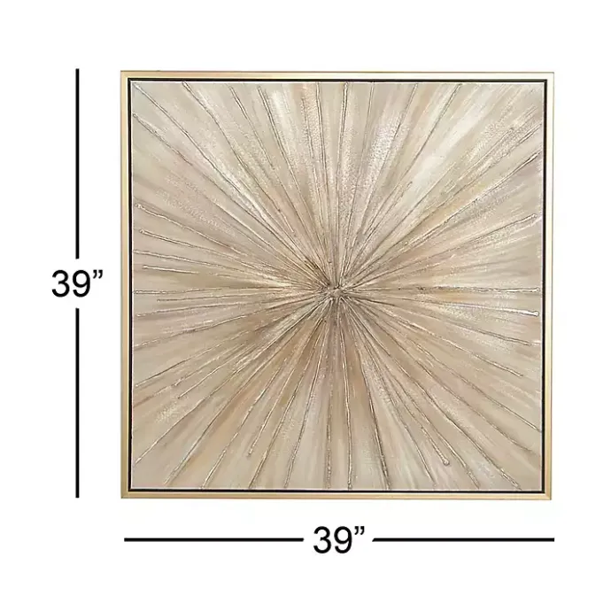 Clearance Kirklands Home Gold Contemporary Burst Framed Canvas Art Print